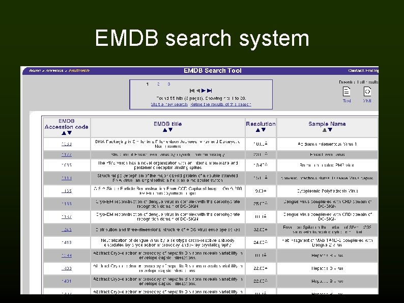 EMDB search system 