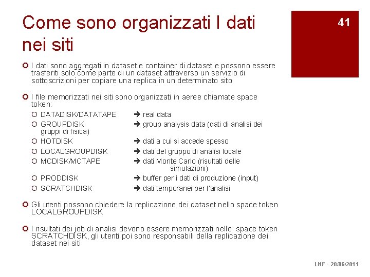 Come sono organizzati I dati nei siti 41 ¡ I dati sono aggregati in