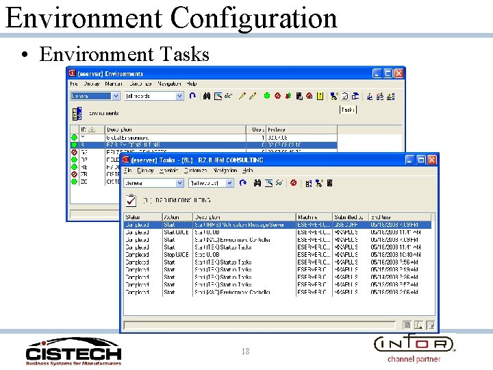 Environment Configuration • Environment Tasks 18 