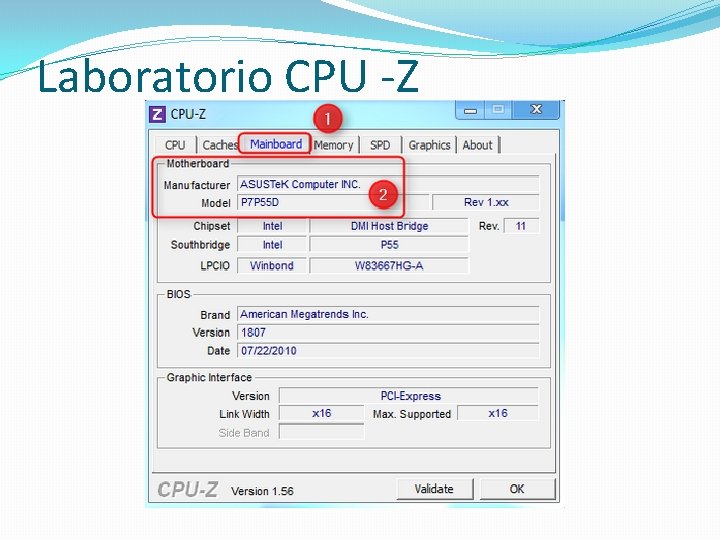 Laboratorio CPU -Z 