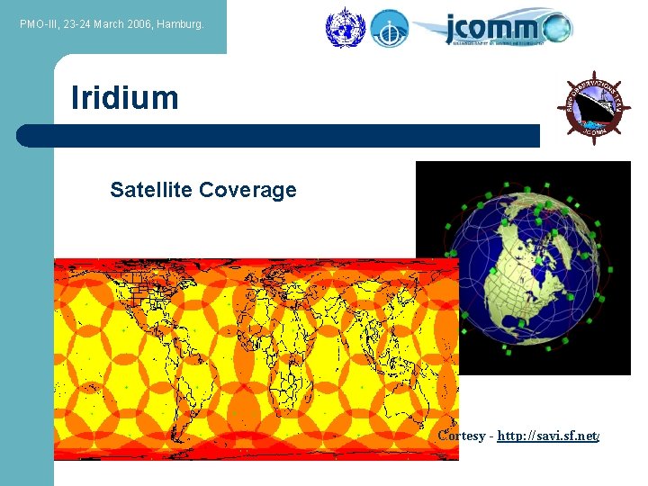 PMO-III, 23 -24 March 2006, Hamburg. Iridium Satellite Coverage Cortesy - http: //savi. sf.