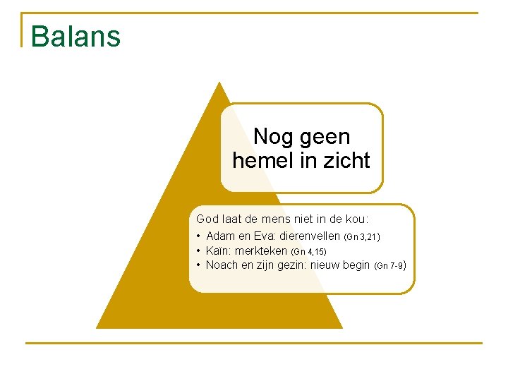 Balans Nog geen hemel in zicht God laat de mens niet in de kou: