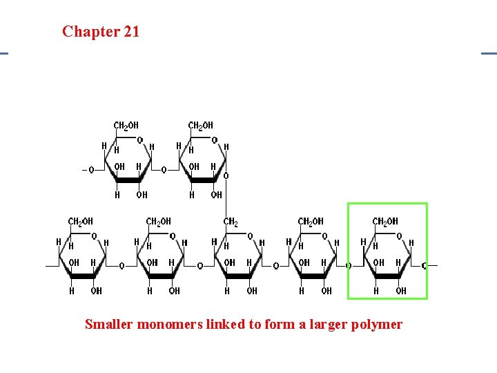 Section 20. 1 Section 20 -4 Chapter 21 Saturated Hydrocarbons Smaller monomers linked to