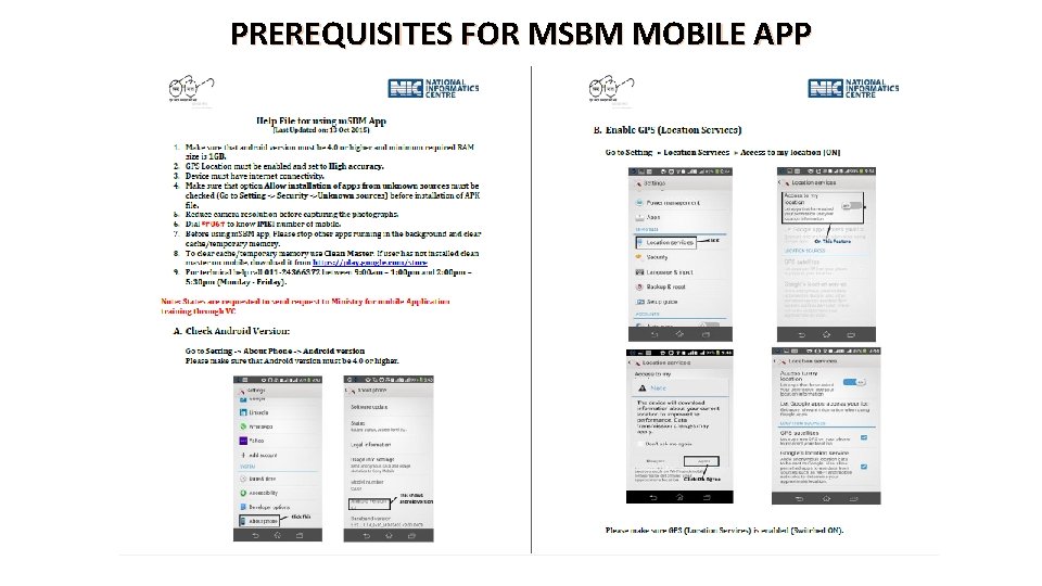 PREREQUISITES FOR MSBM MOBILE APP 