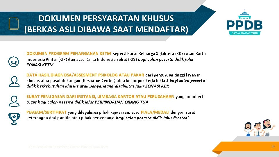 DOKUMEN PERSYARATAN KHUSUS (BERKAS ASLI DIBAWA SAAT MENDAFTAR) DOKUMEN PROGRAM PENANGANAN KETM seperti Kartu