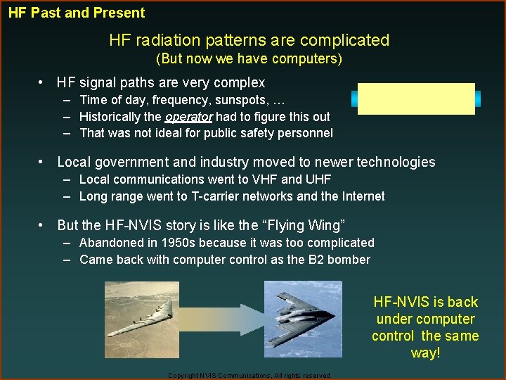 HF Past and Present HF radiation patterns are complicated (But now we have computers)