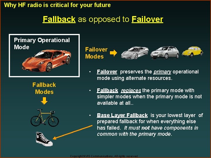 Why HF radio is critical for your future Fallback as opposed to Failover Primary