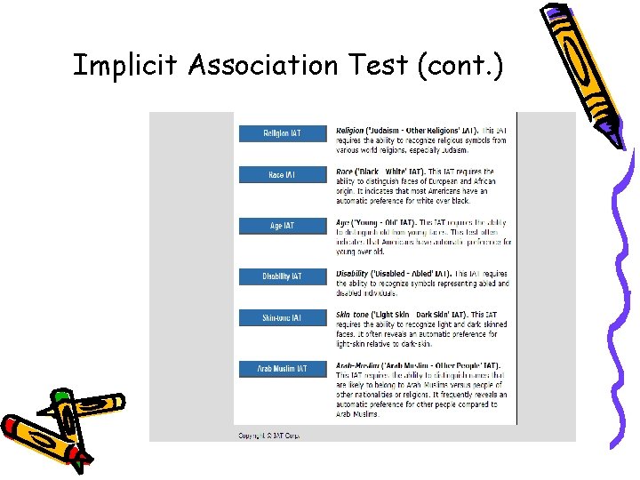 Implicit Association Test (cont. ) 