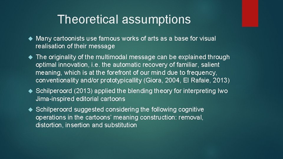 Theoretical assumptions Many cartoonists use famous works of arts as a base for visual