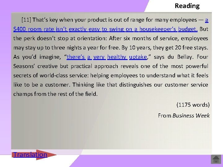 Reading [11] That’s key when your product is out of range for many employees