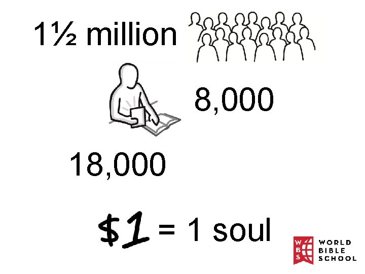 1½ million 8, 000 18, 000 = 1 soul 