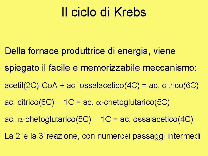 Il ciclo di Krebs Della fornace produttrice di energia, viene spiegato il facile e