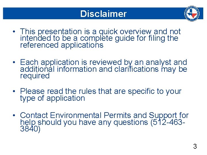 Disclaimer • This presentation is a quick overview and not intended to be a