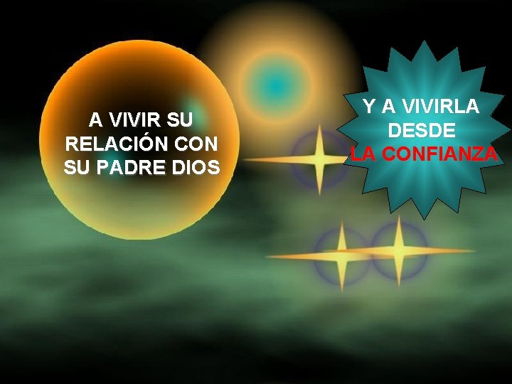 A VIVIR SU RELACIÓN CON SU PADRE DIOS Y A VIVIRLA DESDE LA CONFIANZA