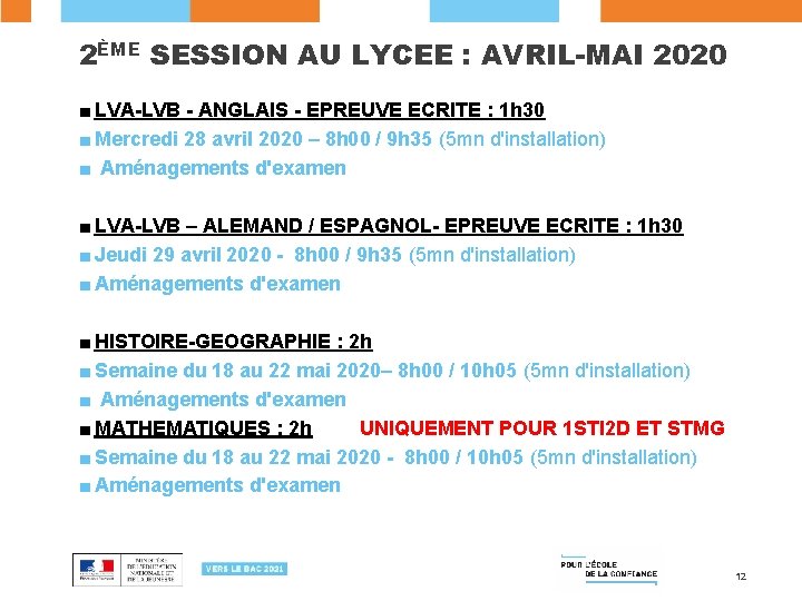 2ÈME SESSION AU LYCEE : AVRIL-MAI 2020 ■ LVA-LVB - ANGLAIS - EPREUVE ECRITE