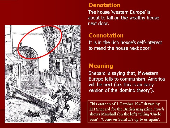 Denotation The house ‘western Europe’ is about to fall on the wealthy house next