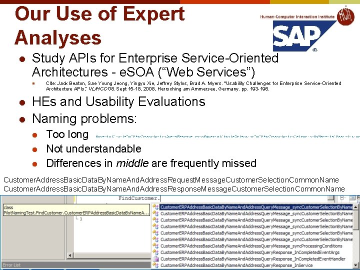 Our Use of Expert Analyses l Study APIs for Enterprise Service-Oriented Architectures - e.