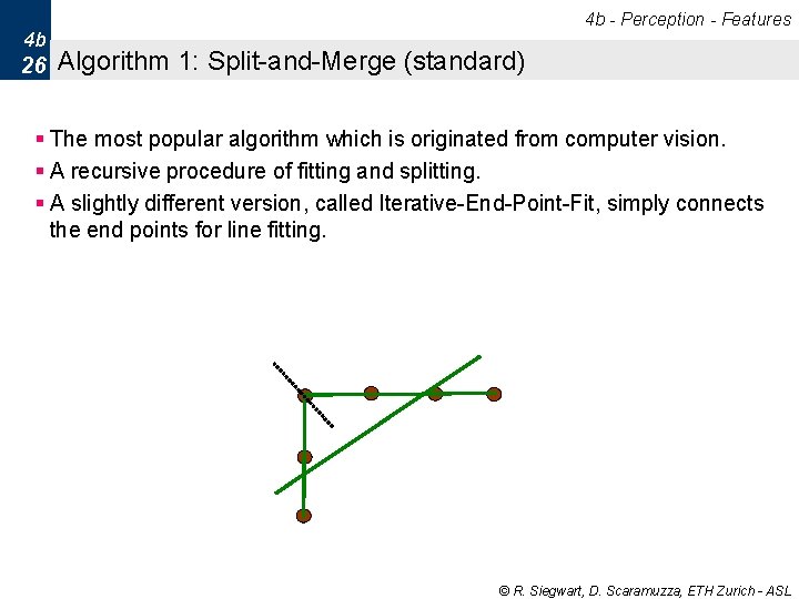 4 b - Perception - Features 4 b 26 Algorithm 1: Split-and-Merge (standard) § 4 b - Perception - Features 4 b 26 Algorithm 1: Split-and-Merge (standard) §