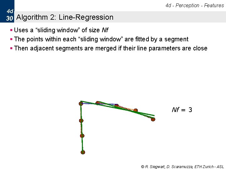 4 d - Perception - Features 4 d 30 Algorithm 2: Line-Regression § Uses 4 d - Perception - Features 4 d 30 Algorithm 2: Line-Regression § Uses