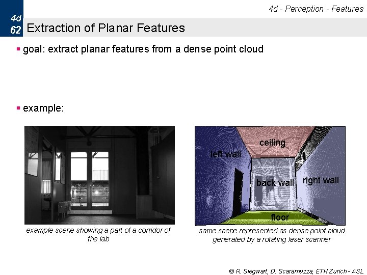 4 d - Perception - Features 4 d 62 Extraction of Planar Features § 4 d - Perception - Features 4 d 62 Extraction of Planar Features §