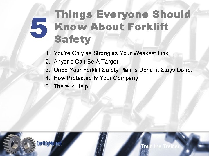 5 1. 2. 3. 4. 5. Things Everyone Should Know About Forklift Safety You're
