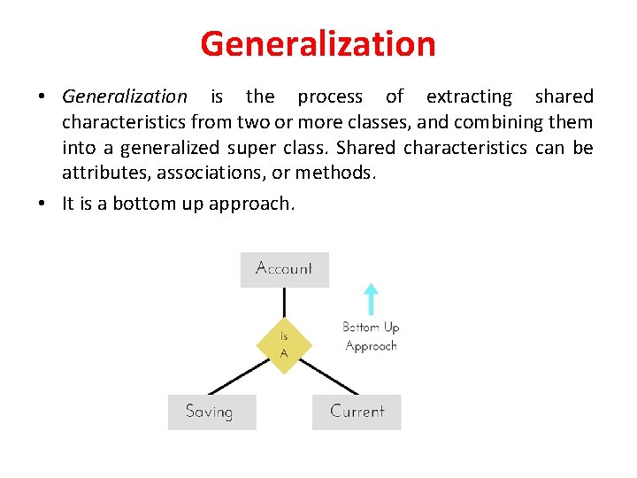 Generalization • Generalization is the process of extracting shared characteristics from two or more Generalization • Generalization is the process of extracting shared characteristics from two or more