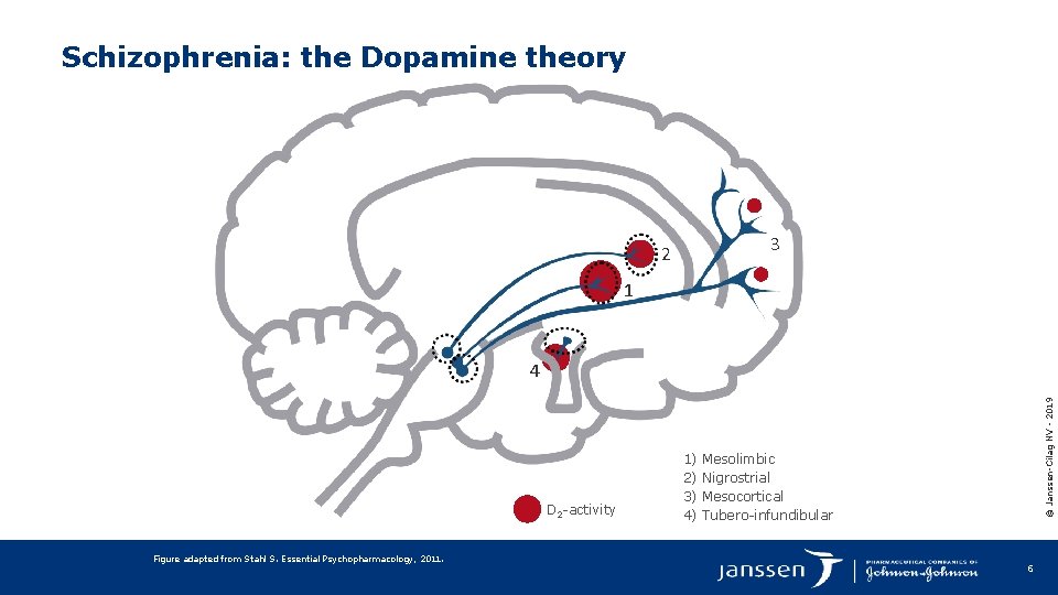 Schizophrenia: the Dopamine theory 2 3 1 D 2 -activity Figure adapted from Stahl