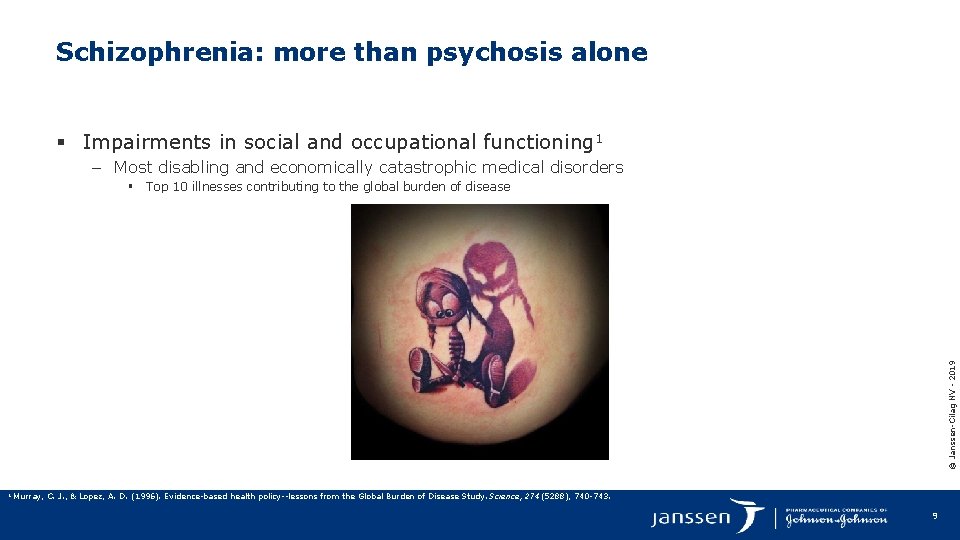 Schizophrenia: more than psychosis alone § Impairments in social and occupational functioning 1 –