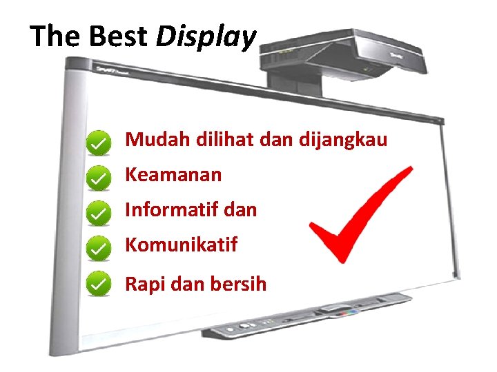 The Best Display Mudah dilihat dan dijangkau Keamanan Informatif dan Komunikatif Rapi dan bersih