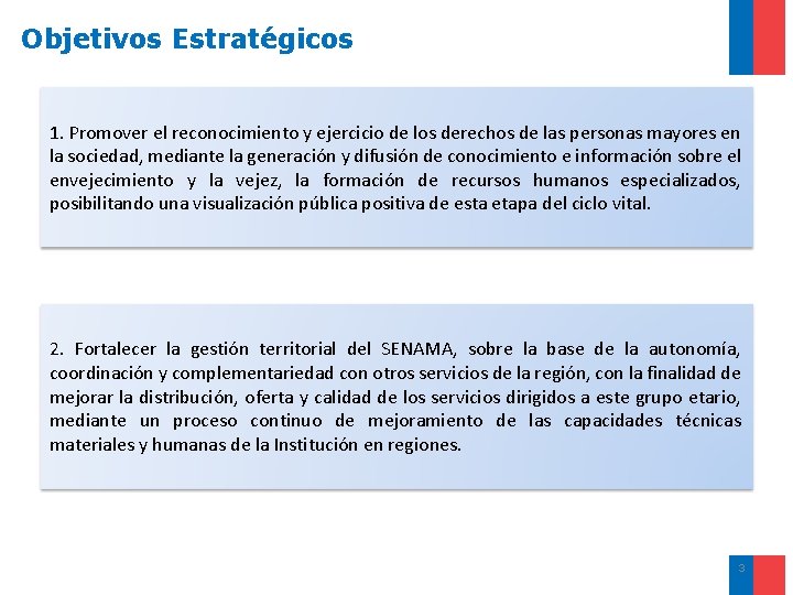 Objetivos Estratégicos 1. Promover el reconocimiento y ejercicio de los derechos de las personas