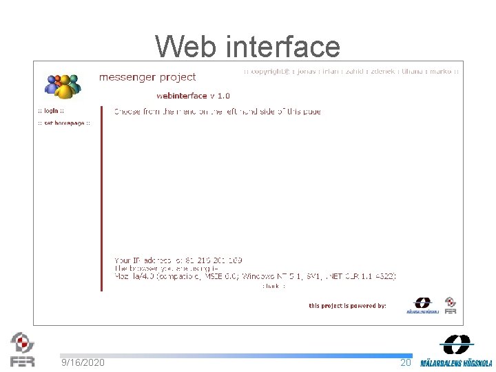 Web interface • frame • html design • php code • homepage • favorites