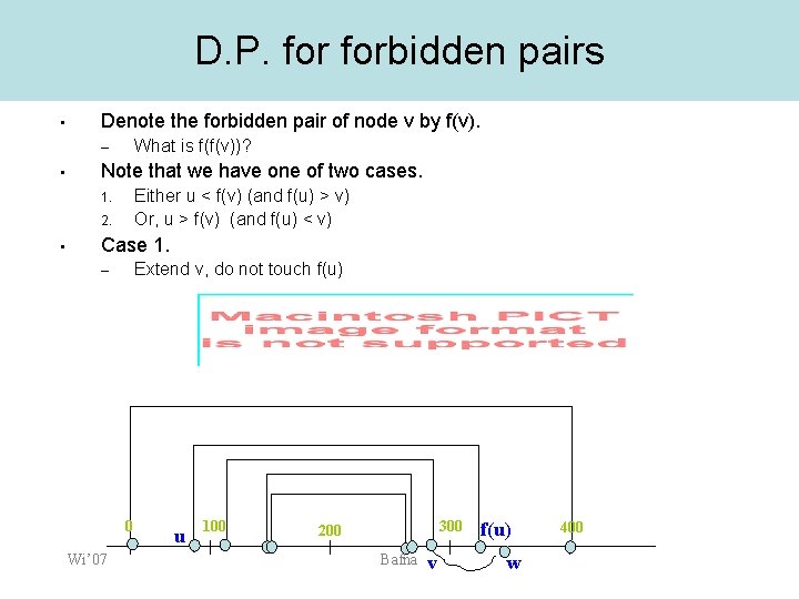 D. P. forbidden pairs • Denote the forbidden pair of node v by f(v).