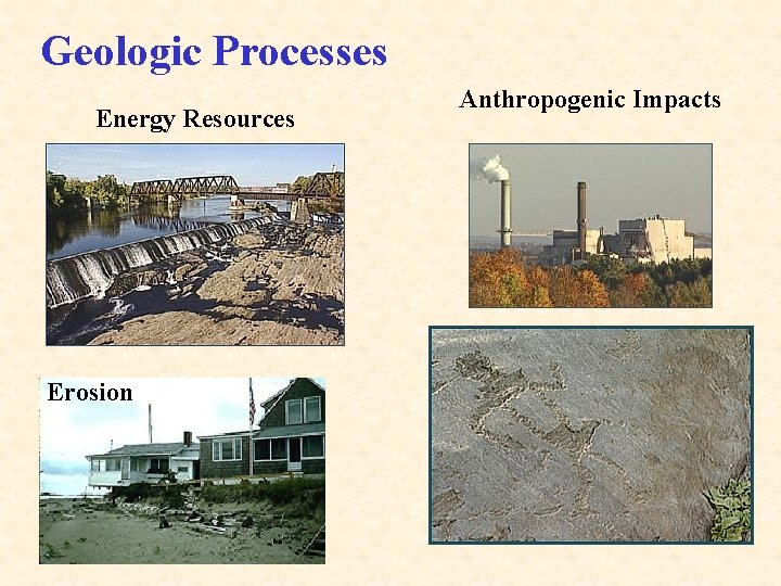 Geologic Processes Energy Resources Erosion Anthropogenic Impacts 