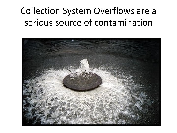 Collection System Overflows are a serious source of contamination 