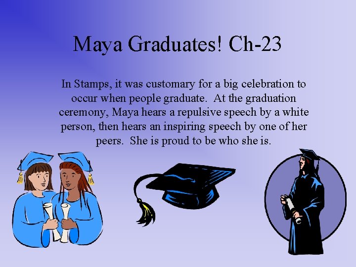 Maya Graduates! Ch-23 In Stamps, it was customary for a big celebration to occur