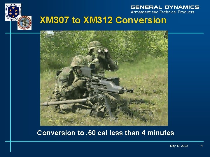 XM 307 to XM 312 Conversion to. 50 cal less than 4 minutes May