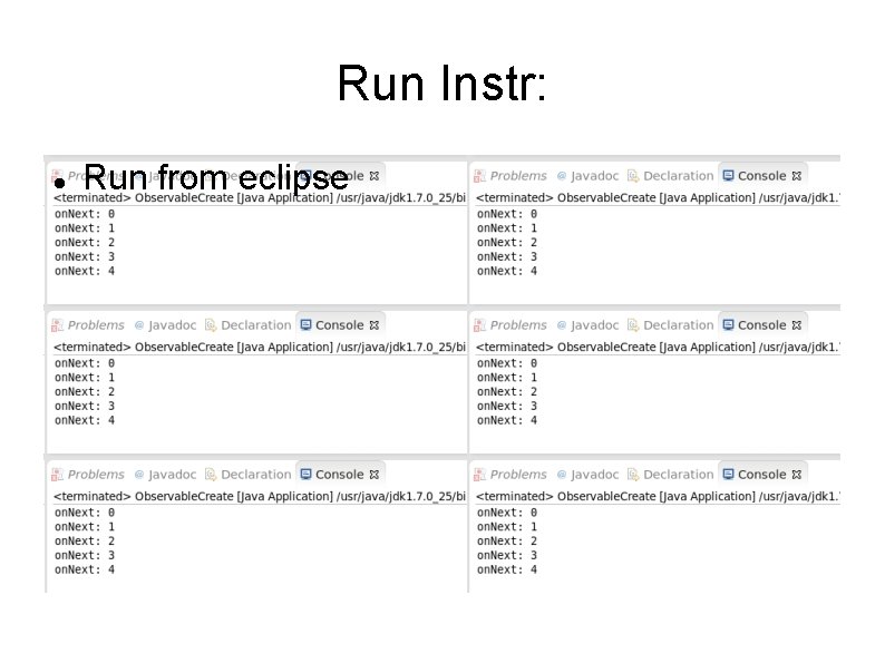 Run Instr: Run from eclipse 