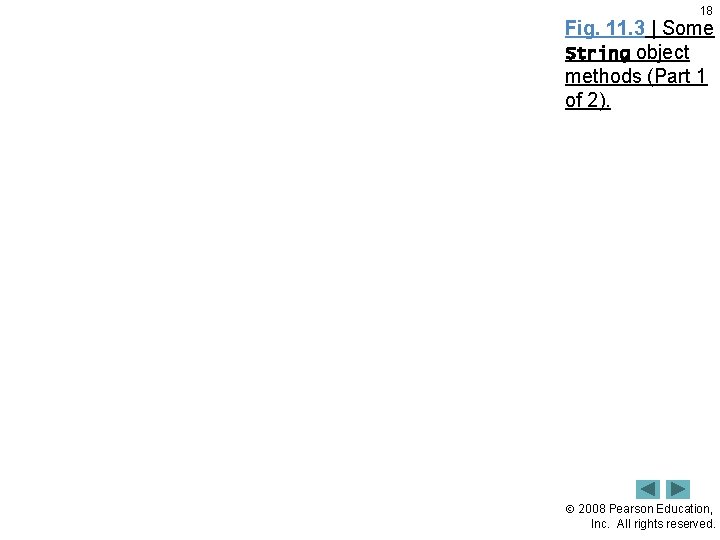18 Fig. 11. 3 | Some String object methods (Part 1 of 2). 2008