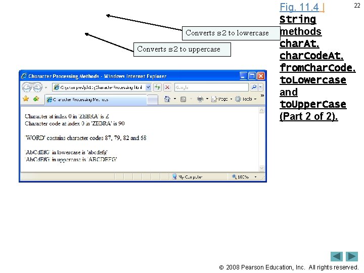 Converts s 2 to lowercase Converts s 2 to uppercase 22 Fig. 11. 4