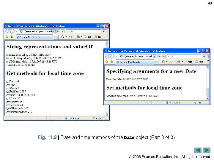 40 Fig. 11. 9 | Date and time methods of the Date object (Part