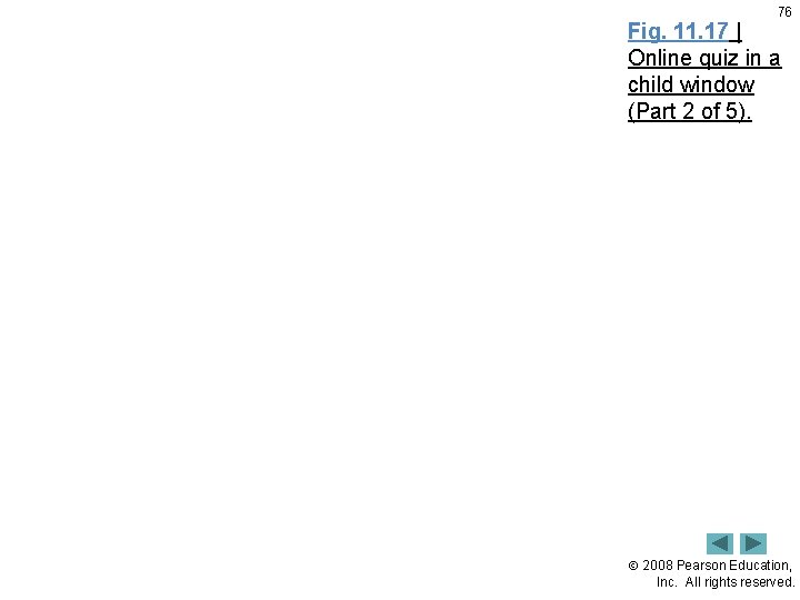 76 Fig. 11. 17 | Online quiz in a child window (Part 2 of