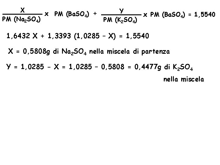 X x PM (Ba. SO 4) + PM (Na 2 SO 4) Y PM