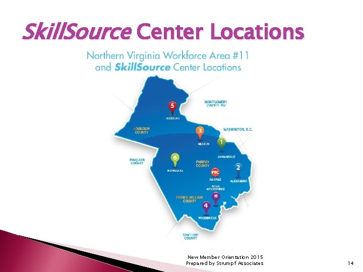 Skill. Source Center Locations New Member Orientation 2015 Prepared by Strumpf Associates 14 