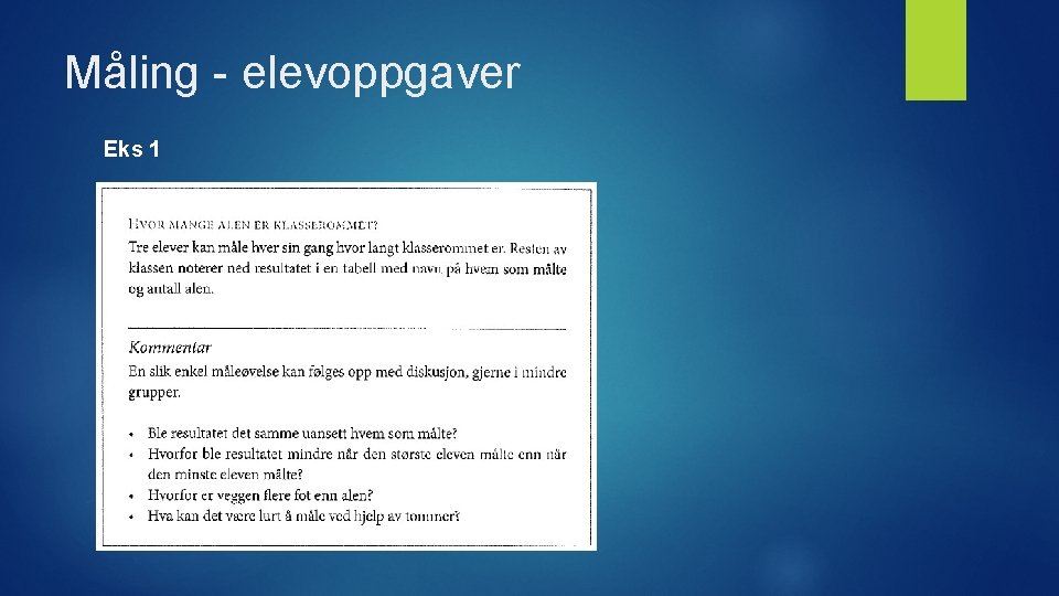 Måling - elevoppgaver Eks 1 