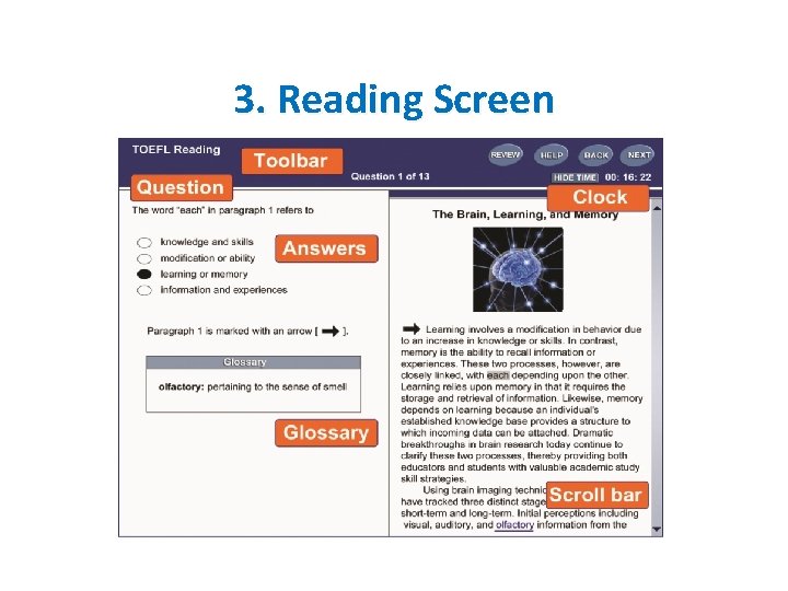 3. Reading Screen 