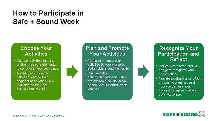 How to Participate in Safe + Sound Week Choose Your Activities Plan and Promote