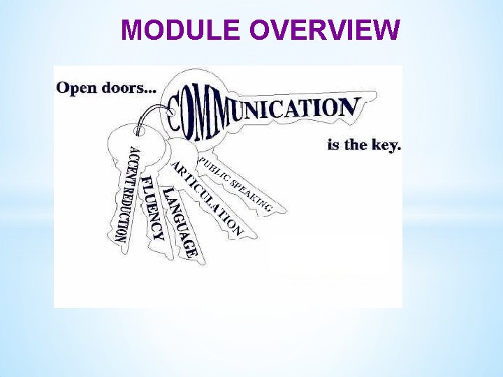 MODULE OVERVIEW 