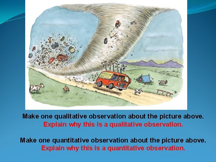 Make one qualitative observation about the picture above. Explain why this is a qualitative