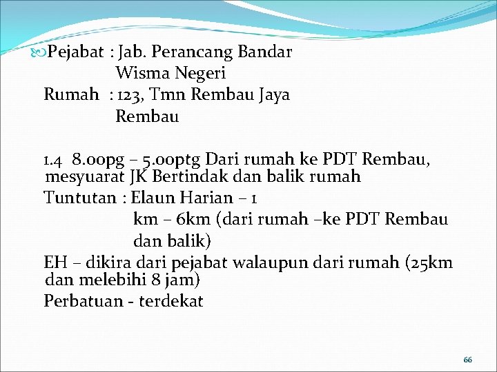  Pejabat : Jab. Perancang Bandar Wisma Negeri Rumah : 123, Tmn Rembau Jaya