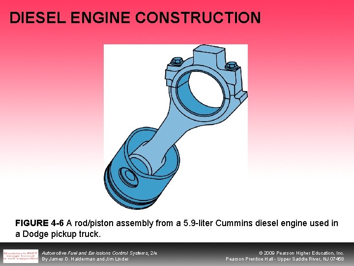 DIESEL ENGINE CONSTRUCTION FIGURE 4 -6 A rod/piston assembly from a 5. 9 -liter